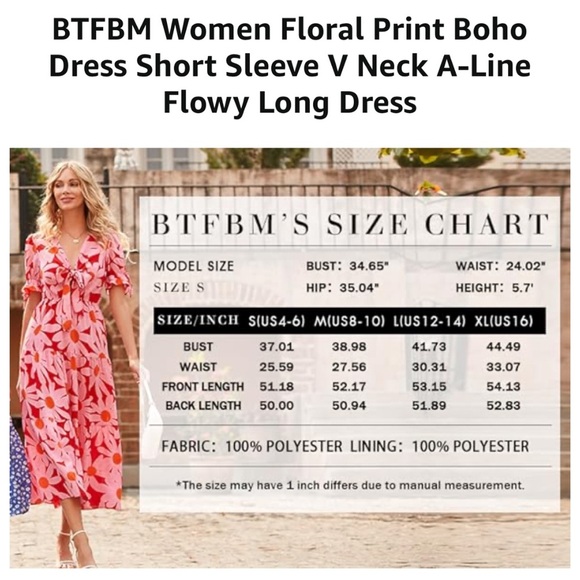 GREEN FLOWER DRESS SIZE M - Picture 2 of 5